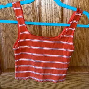 Ribbed orange stripped cropped top